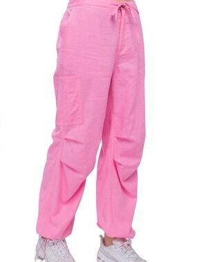 LOVE TREE !!Pink Cargo Drawstring  Pants!! M